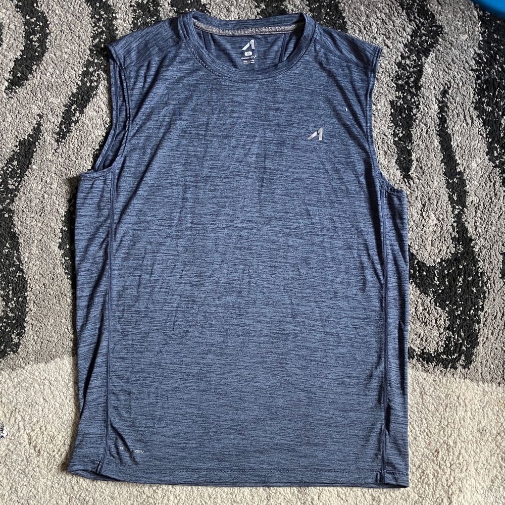 Men's Blue Athletic Sleeveless Shirt